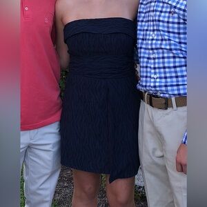 Elegant Navy Strapless Dress